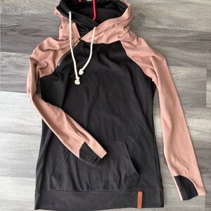 AMPERSAND AVE Black and Pink Hoodie